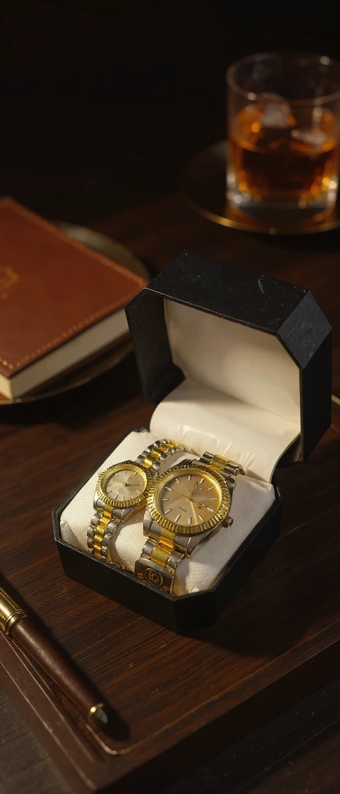 Two Watches Set For Couple & Brothers Unique Latest Trending Watch