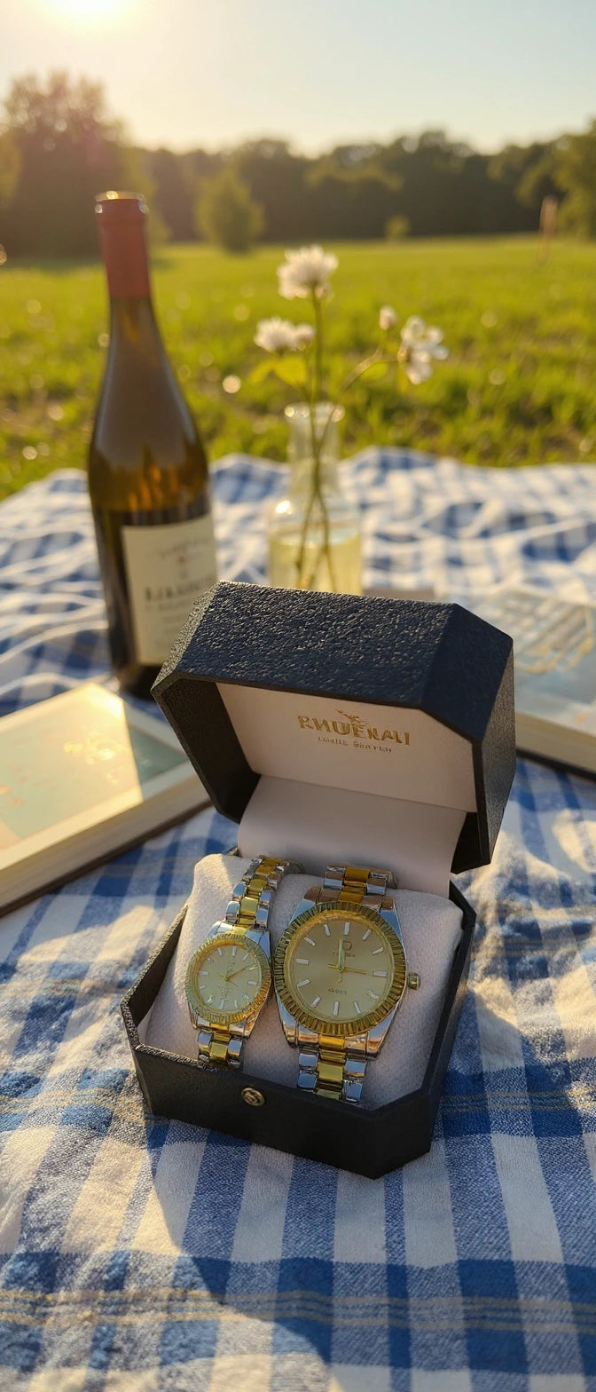 Two Watches Set For Couple & Brothers Unique Latest Trending Watch