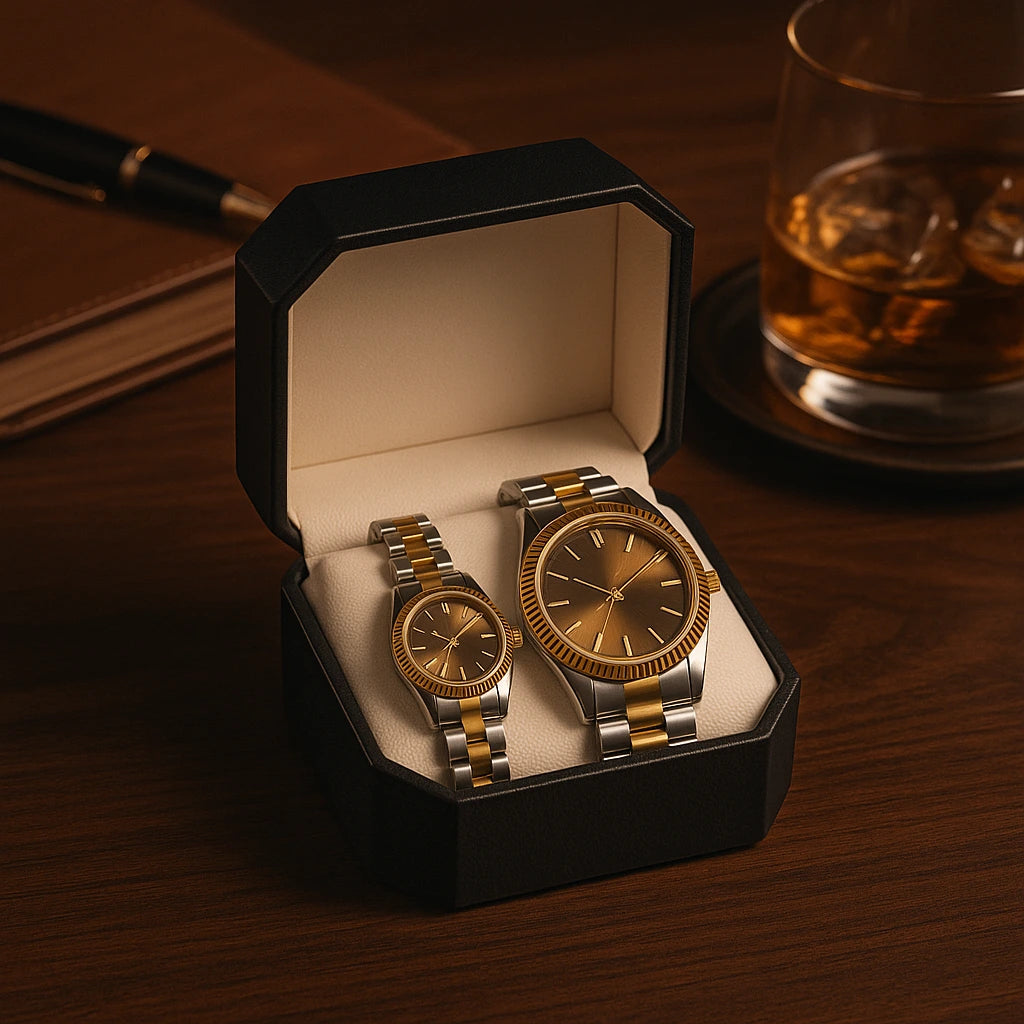 Two Watches Set For Couple & Brothers Unique Latest Trending Watch